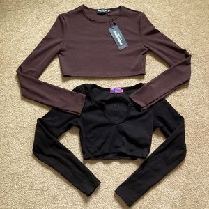BRAND NEW WITH TAGS Cropped Long Sleeve Sweater Bundle